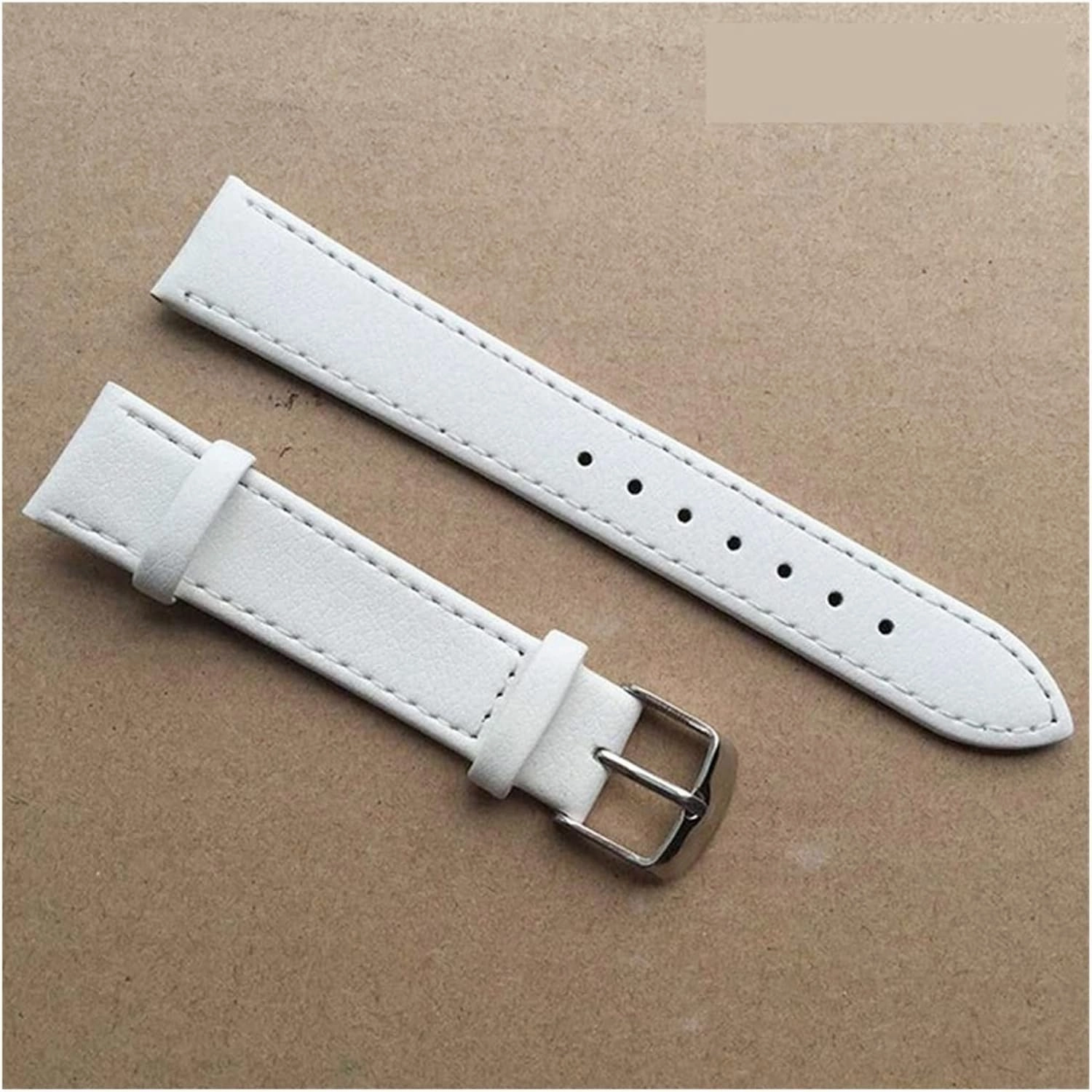 Leather Watch Strap Watchband with Stainless Steel Buckle Clasp(A,20mm)