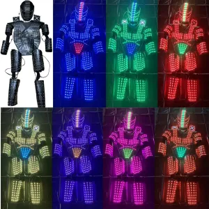 LED Robot Costume Suit Illuminated Party Dance RGB Luminous Armor Bar Light Show Dance LED Night Lights Clothing
