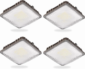 LED Canopy Light 60W, 9000LM LED Canopy Lights Outdoor, 5000K Daylight Square Canopy Gas Station Light for Carport Shop Garage Warehouse Porch Hotel Building Entrances UL Listed, 4 Pack