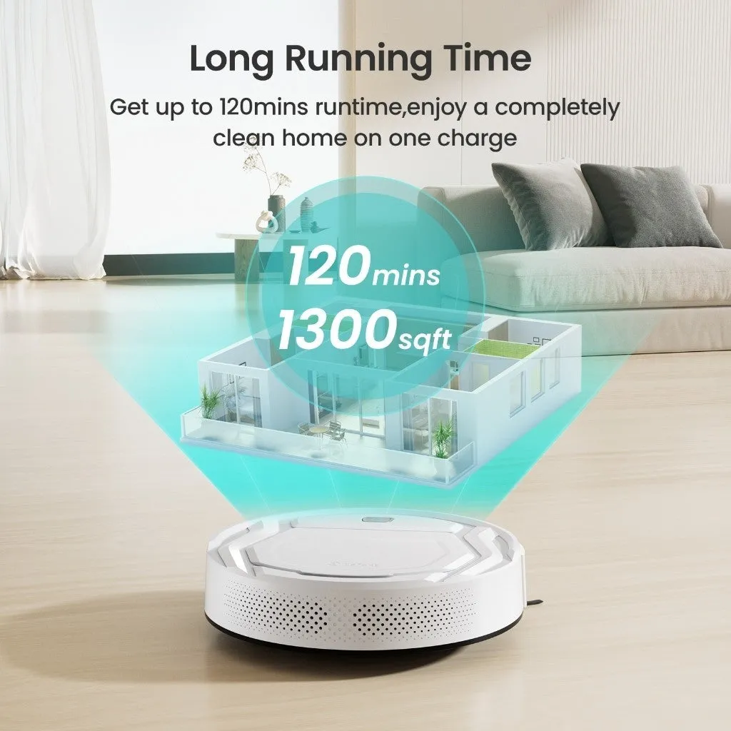 Lefant 4000 Pa M210 Robot Vacuum | Clean 1300sft² in 120 min | Dustbin 500ML