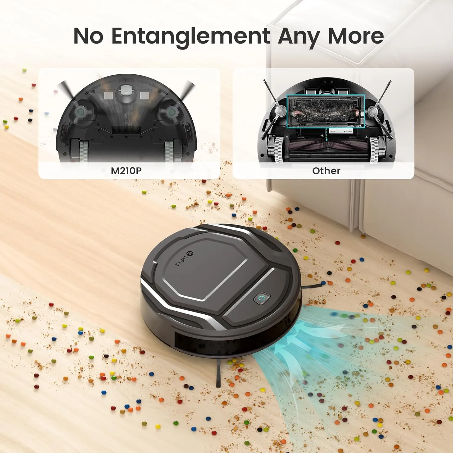 Lefant Robot Vacuum Cleaner Slim Quiet,2200Pa Powerful Suction,120 Mins Runtime,6 Cleaning Modes,Wi-Fi/App/Alexa,Self-Charging Pet Hair Robotic Vacuum Ideal for Hard Floor,Low-Pile Carpet,M210 Pro