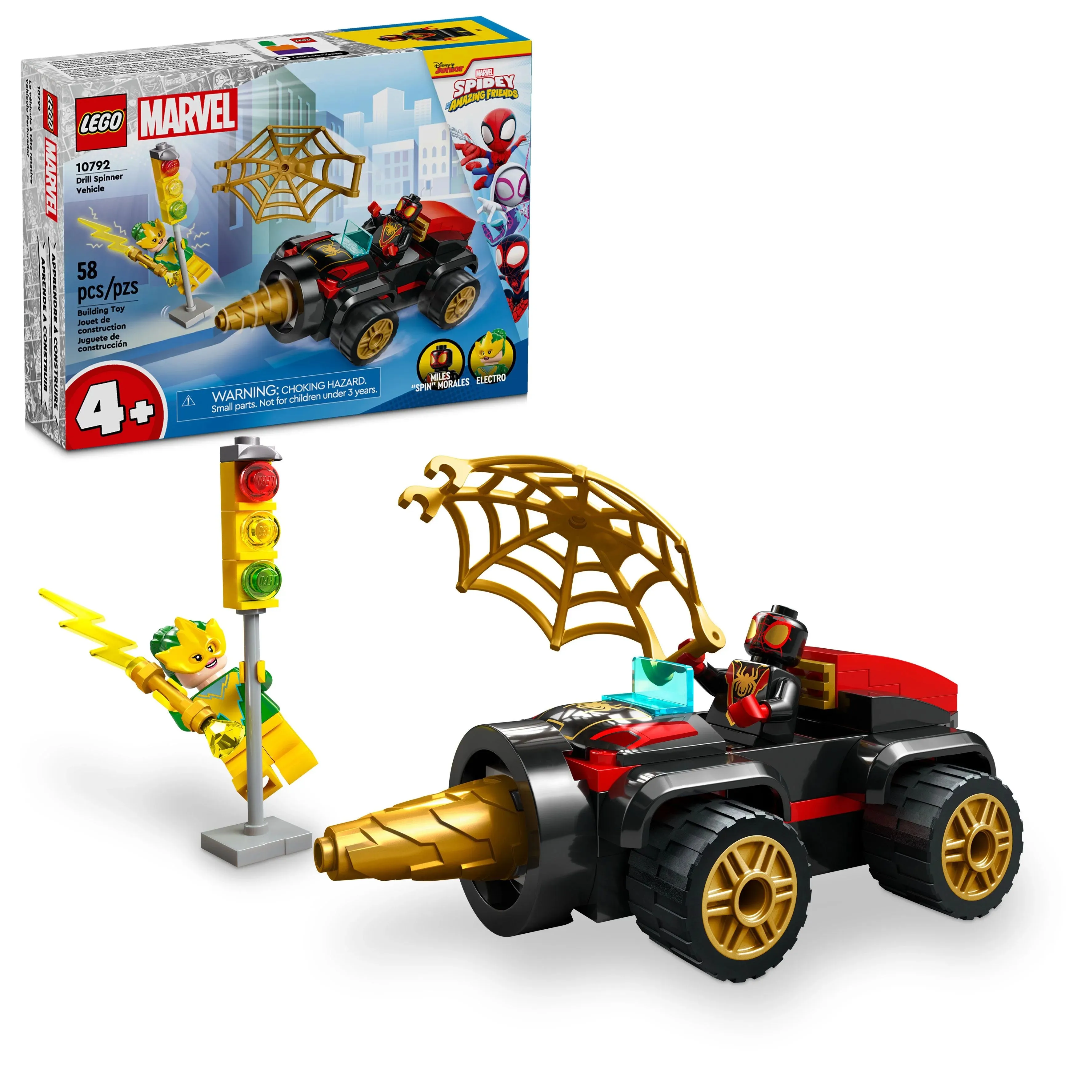 LEGO® 4  Drill Spinner Vehicle Spider-Man Car with Minifigures 10792