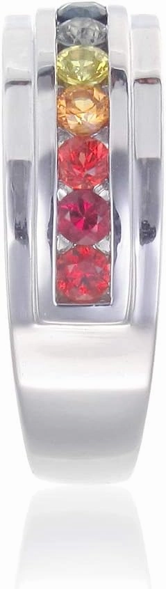 LGBT Rainbow Pride Collection Sterling Silver Rainbow Sapphire Gay and Lesbian Rings