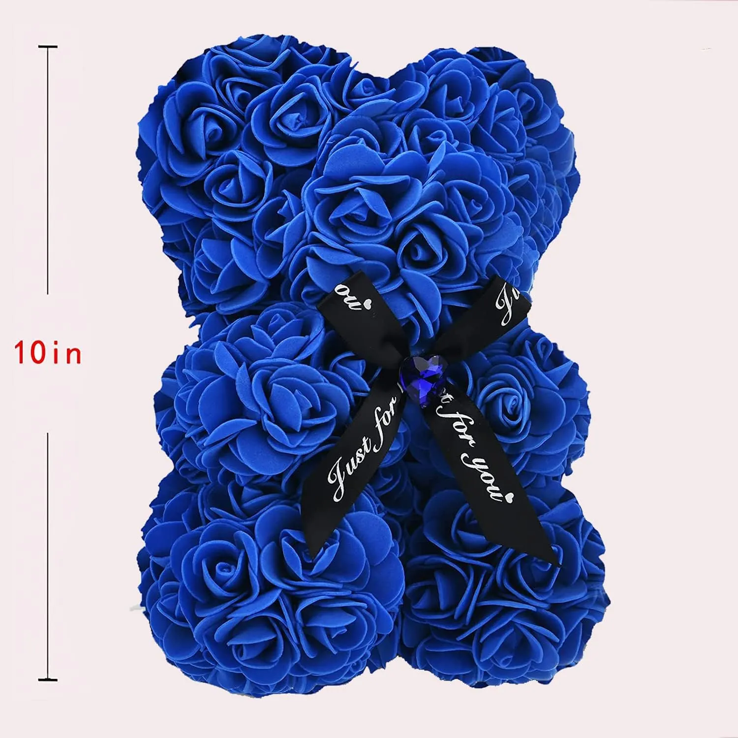 Lgv Flower Rose Bear,Romantic Gift for Valentine's Mother's Day, Christmas, Birthday,Girl Friend Her Mom Female Wife with Artificial Heart-Shaped Diamonds Sapphire Blue