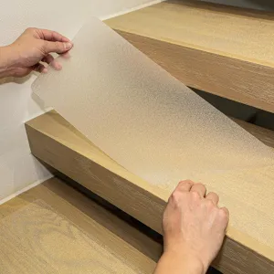 LifeGrip Stair Treads Non-Slip (15PCS), Anti Slip Transparent Stair Treads Tape for Indoor Wooden Step (8"X32"X15P-Treads)