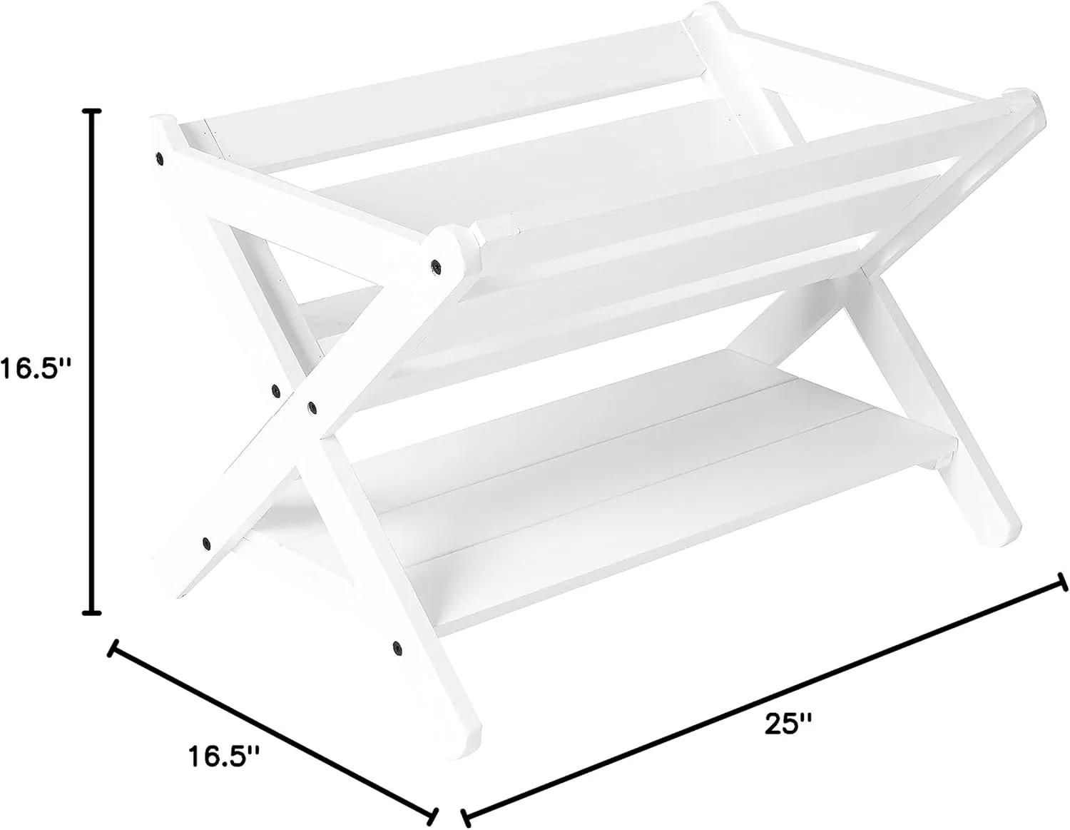 Lipper International Kids' Book Caddy with Shelf, White