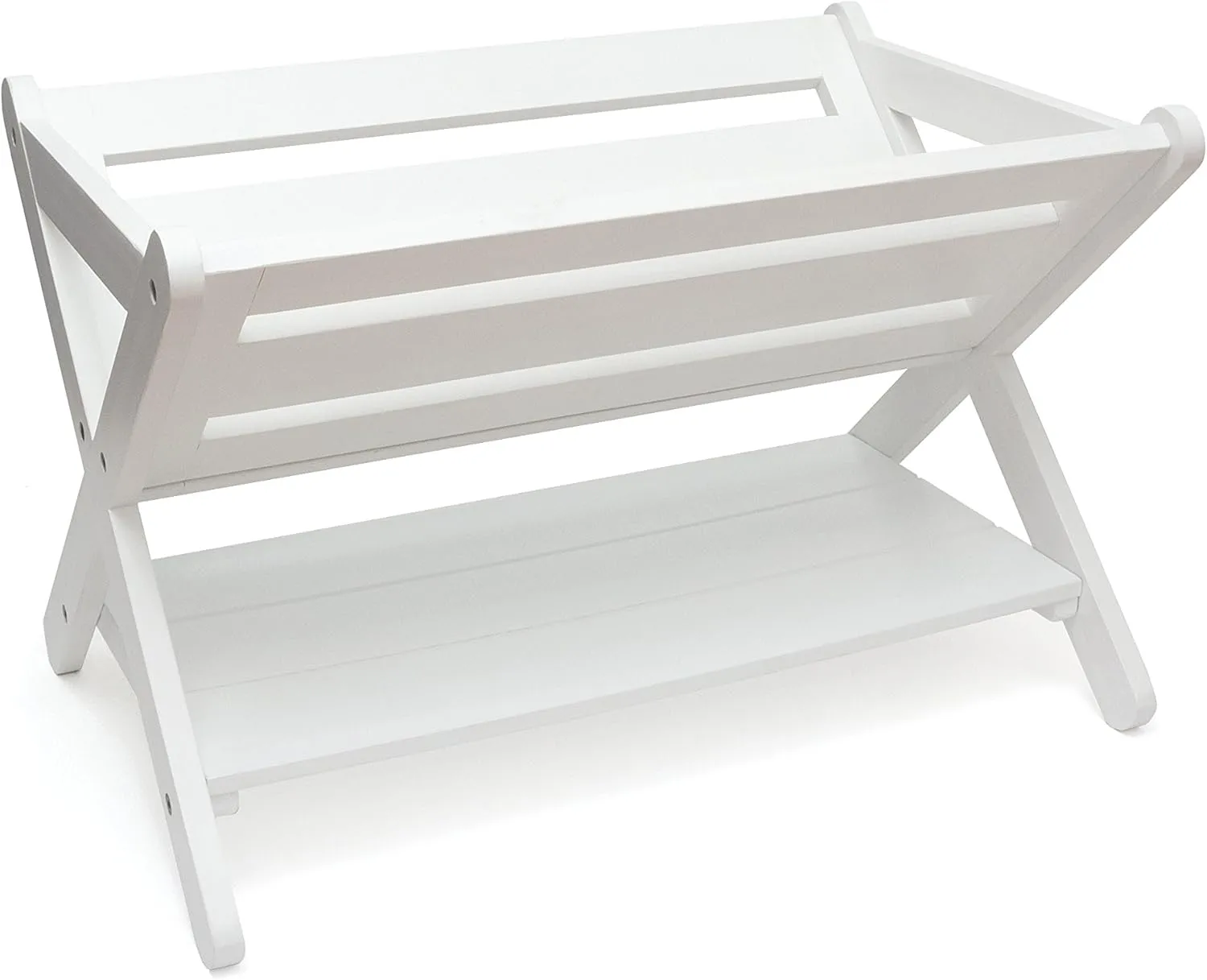 Lipper International Kids' Book Caddy with Shelf, White