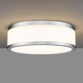 LMS 15 Inch LED Flush Mount Ceiling Light, 24W Modern Brushed Nickel Ceiling Lamp, 3CCT 3000K/4000K/5000K, Dimmable, Bathroom, Bedroom, LMS-054BN