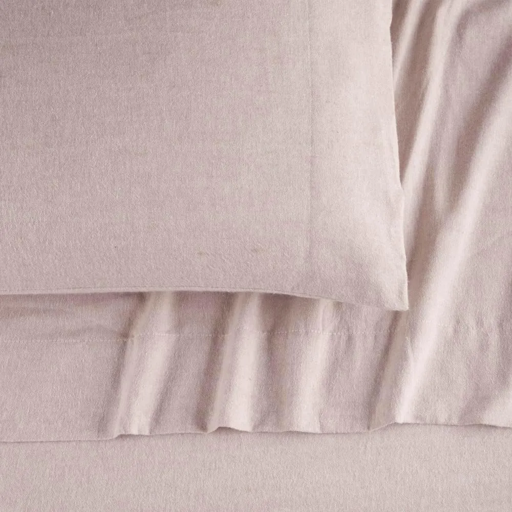 Lodge & Linen Flannel Sheets Queen Size Rich Cotton -High GSM Flannel Bed Sheet Deep Pockets - Warm & Cozy Flannel Sheet Set for All Seasons (Dark Oat)