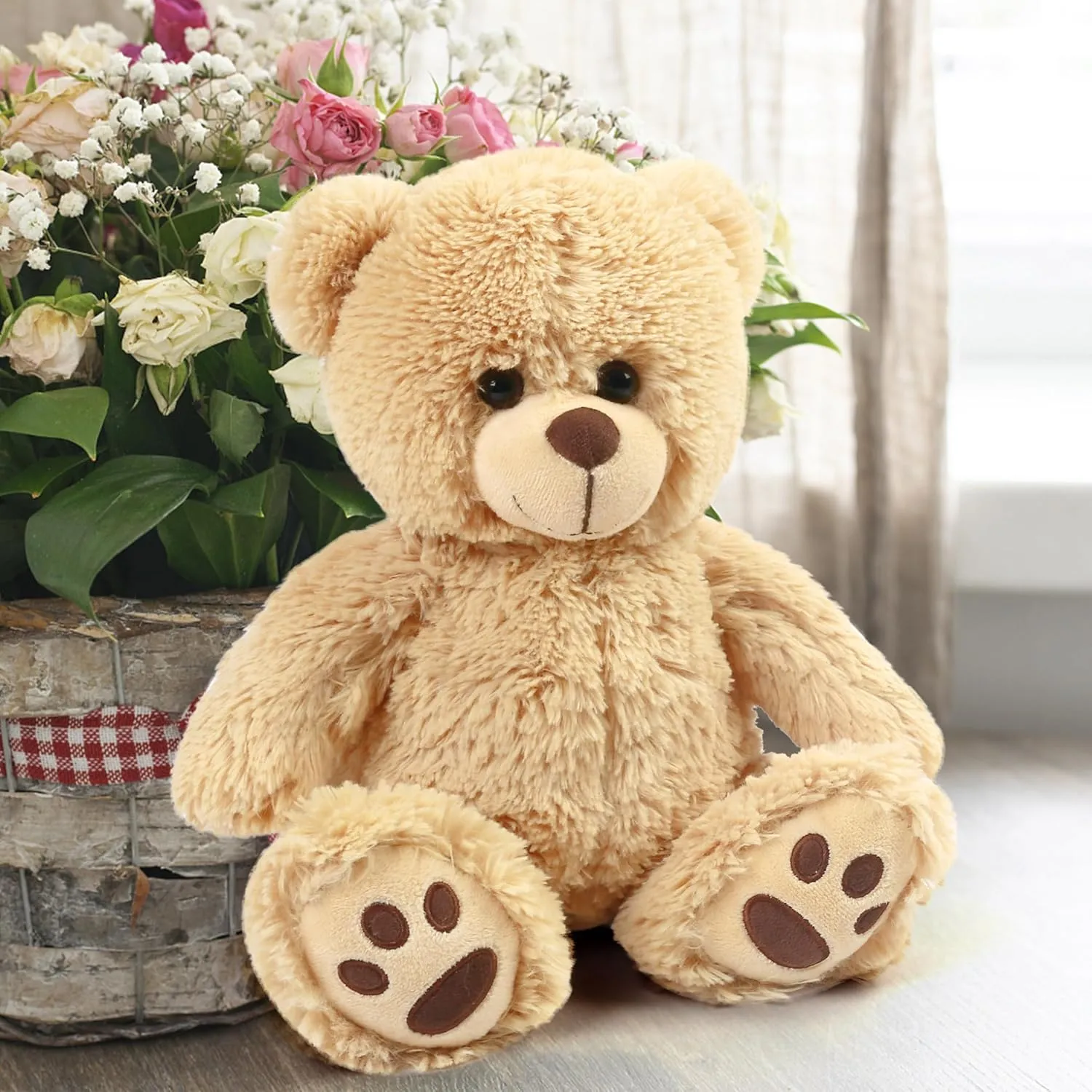 LotFancy Teddy Bear Stuffed Animal, 12 inch Brown Teddy Bear Plush Toy, Soft Plush Gifts for Kids Baby Toddlers on Baby Shower, Easter Decorations