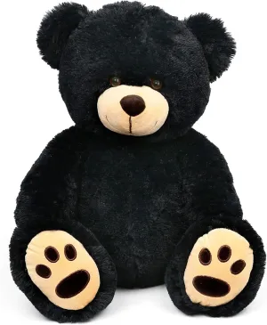 LotFancy Teddy Bear Stuffed Animals, 20 inch Soft Cuddly Plush Black Bear, Cute Toy with Footprints, Gift for Kids Baby Toddlers on Baby Shower, Birthday, Christmas, Easter Decoration