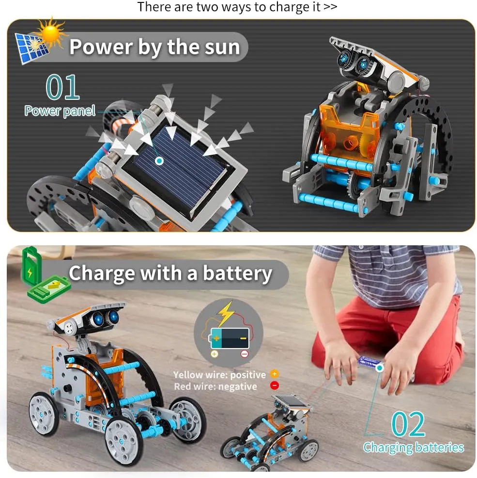 Lucky Doug Toys for Ages 8-13, 12-in-1 STEM Solar Robot Kit Toys Gifts for Kids 8 9 10 11 12 13 Years Old, Educational Building Science Experiment Set Birthday for Kids Boys Girls
