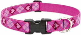 Lupine Medium Dog Collar 1" Wide Puppy Love Design adjusts from 12" to 20"