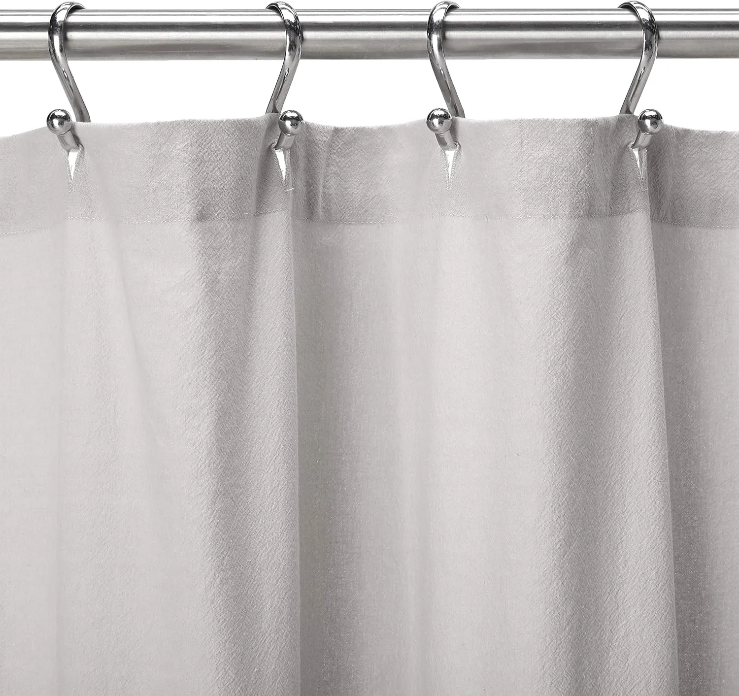 Lush Decor Light-Gray Chenille Chevron Shower Curtain for Bathroom (72" x 72"), Light Gray