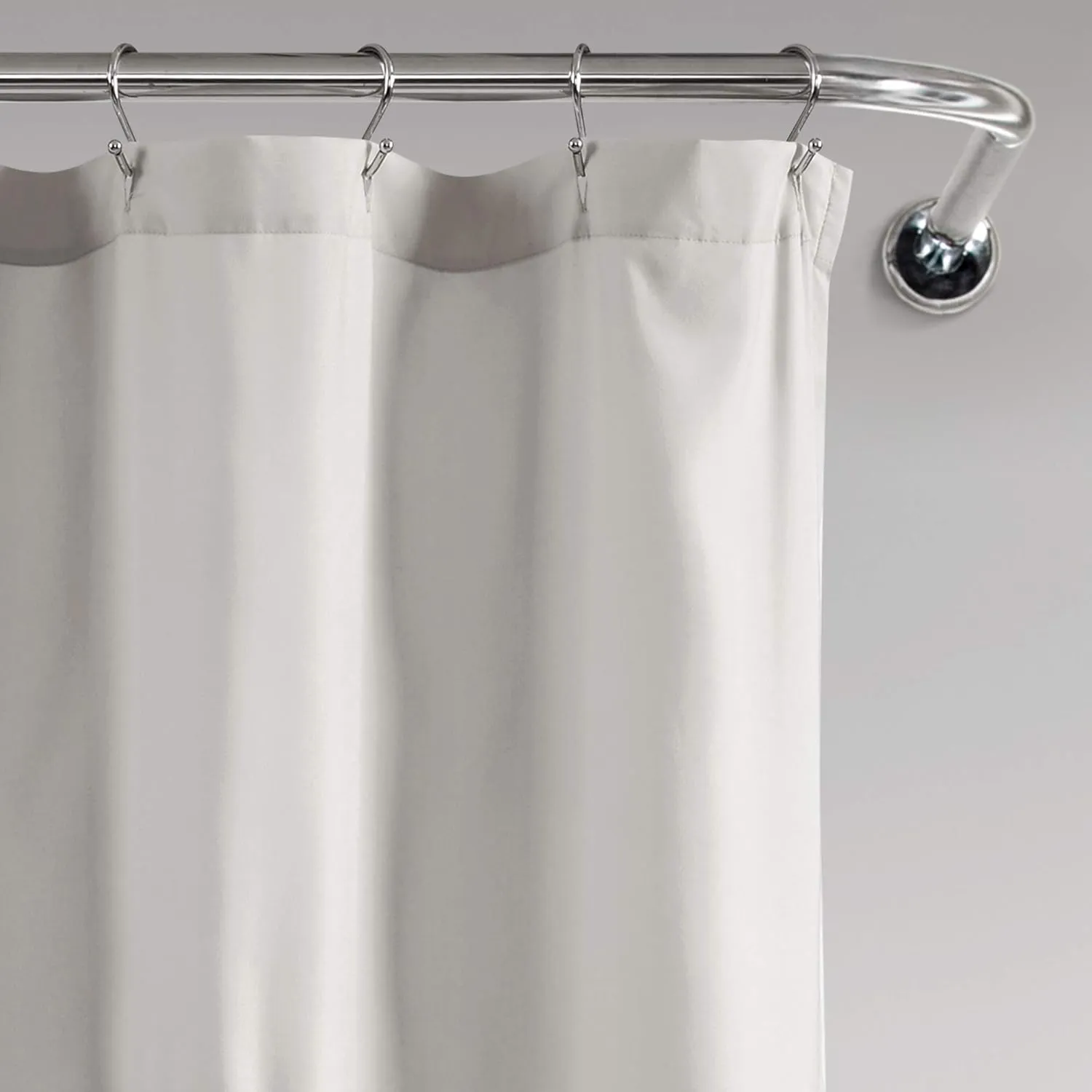 Lush Decor Light-Gray Ruffle Flower Polyester Shower Curtain (72" x 72")