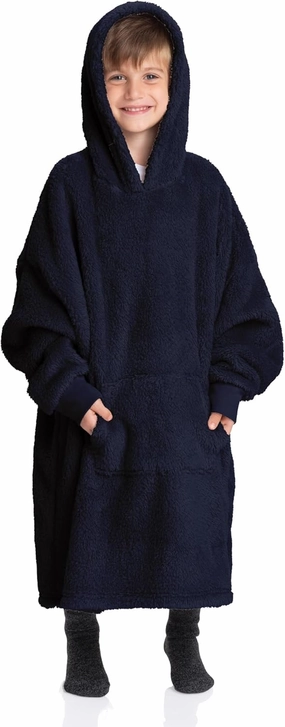 Mad Dog Kids Blanket Hoodie - Wearable Blankets with Cozy Sleeves, Soft Fleece & Sherpa Designs, for Boys & Girls, Ages 4-13