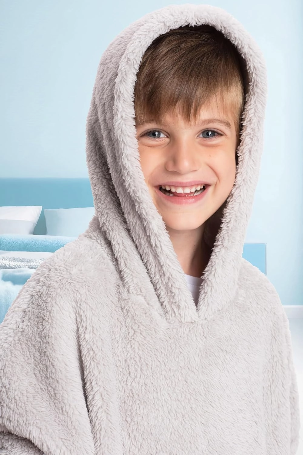 Mad Dog Kids Blanket Hoodie - Wearable Blankets with Cozy Sleeves, Soft Fleece & Sherpa Designs, for Boys & Girls, Ages 4-13