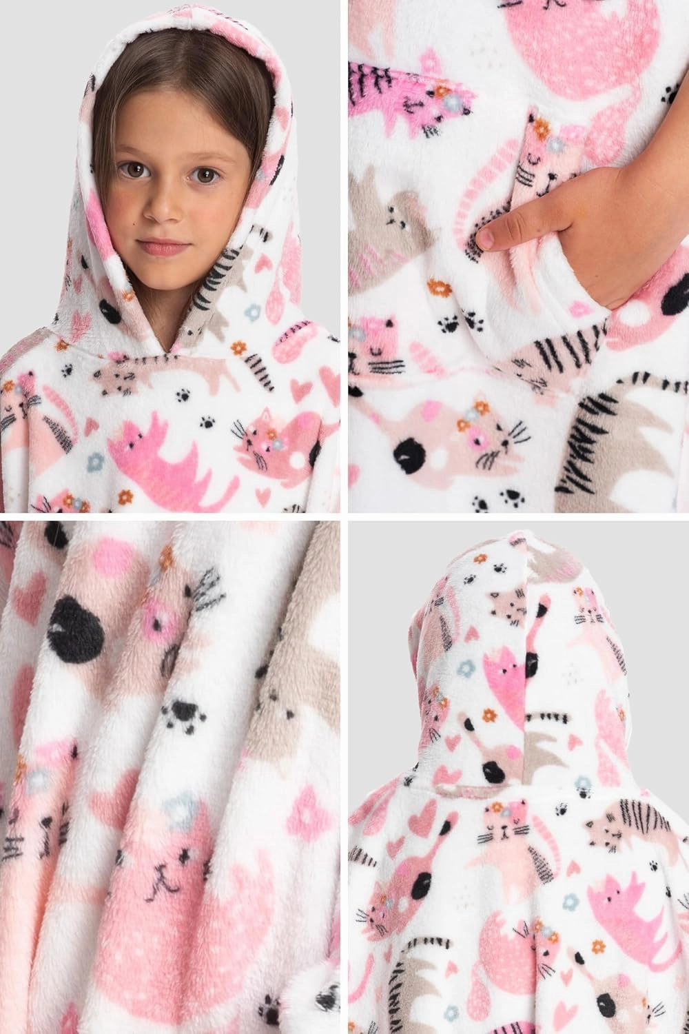 Mad Dog Kids Blanket Hoodie - Wearable Blankets with Cozy Sleeves, Soft Fleece & Sherpa Designs, for Boys & Girls, Ages 4-13