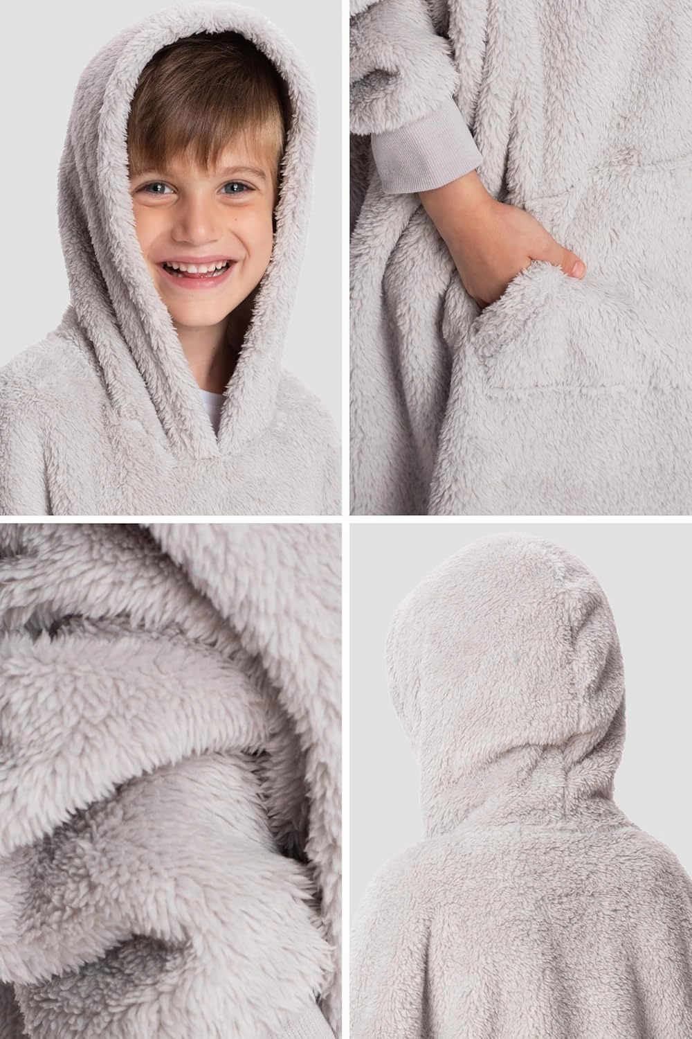 Mad Dog Kids Blanket Hoodie - Wearable Blankets with Cozy Sleeves, Soft Fleece & Sherpa Designs, for Boys & Girls, Ages 4-13