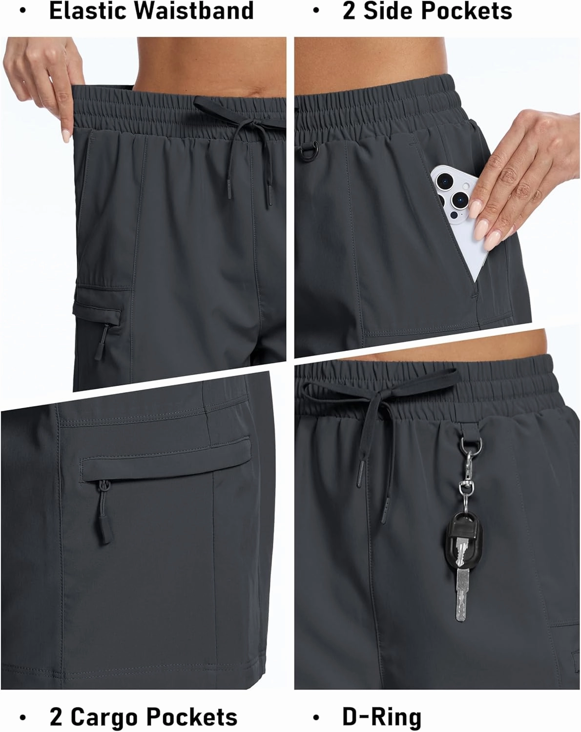 MAGCOMSEN Women's 5" Hiking Cargo Shorts UPF 50  Lightweight Quick Dry Summer Golf Athletic Casual Shorts 4 Pockets