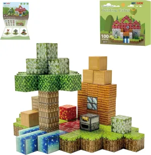 Magnetic Blocks - 100PCS Build Mine Magnet World Set, Educational Magnetic Tiles Building Toys for Boys & Girls, STEM Sensory Toys for Toddlers Kids Age 3 