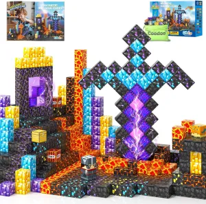 Magnetic Blocks - Build Mine Magnet World Magic Sword Portal Set, Building Toys Magnetic Tiles for Kids 3 , Classroom Must Haves Sensory Toddlers Toys Kids Games Gift for Boys & Girls 3-5 5-7