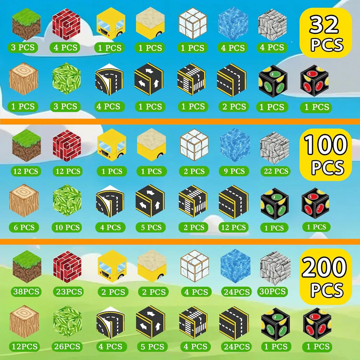 Magnetic Building Blocks for Kids Ages 4-8,Magnet STEM Sensory Toys-Tiles Road Track, Mine World Build Set, Christmas Birthday Gifts Toy