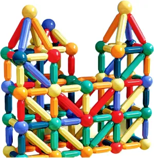 Magnetic Building Toys Colorful DIY STEM Educational Sensory Toy Building Blocks Sticks for Ages 3  Year Old Children Boy Girl Educational Construction Toy 3D 108 PCS