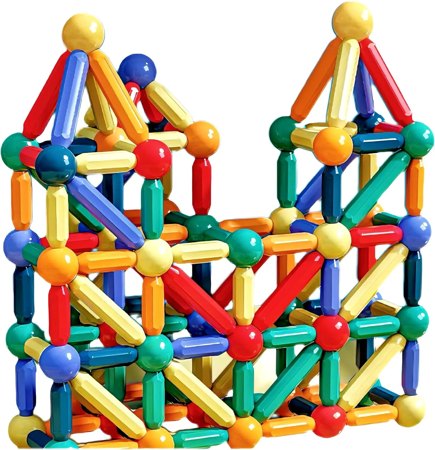 Magnetic Building Toys Colorful DIY STEM Educational Sensory Toy Building Blocks Sticks for Ages 3  Year Old Children Boy Girl Educational Construction Toy 3D 108 PCS