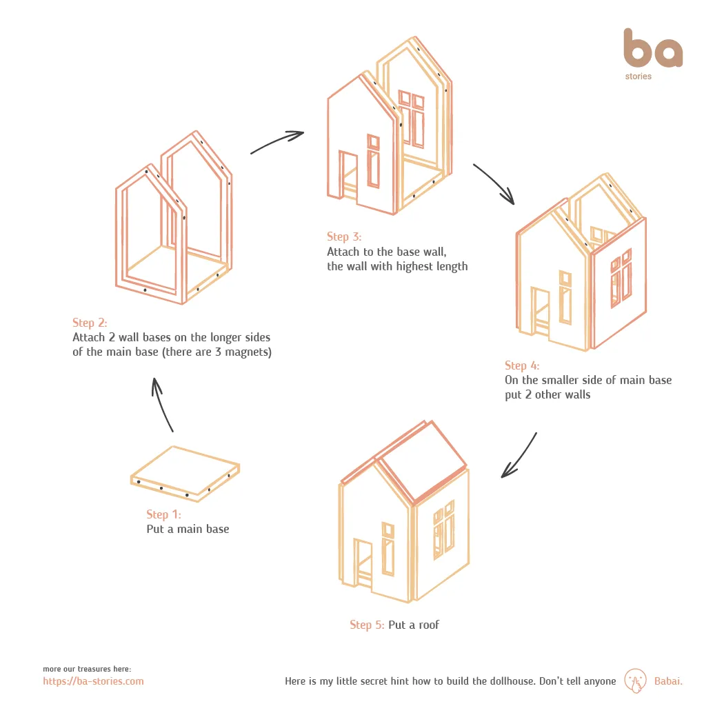 Magnetic Dollhouse - Natural, Tiny