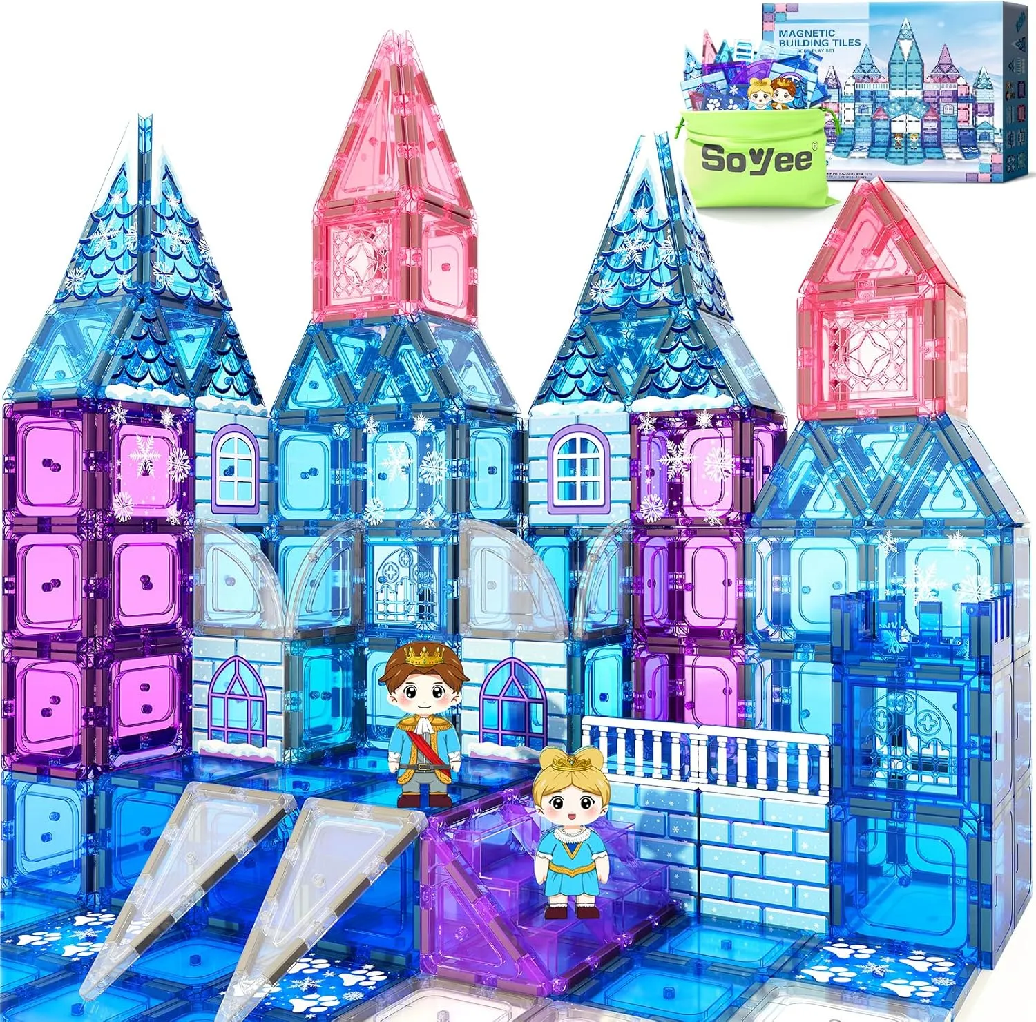 Magnetic Tiles 102pcs Princess Kids Toys Magnetic Building Blocks 3 4 5 6 7 8 Year Old Girl Gifts Girls Toys Age 4-5 6-8 9-12