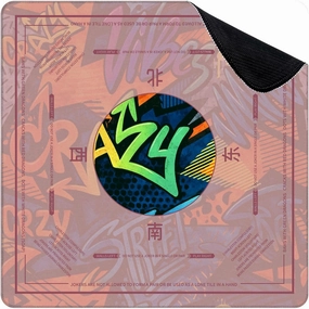 Mahjong Mat for Table Abstract bright graffiti bricks paint drips words graffiti style 31.5" x 31.5" Non-Slip Noise-Reducing Game Mat Premium Mahjong Accessories for Poker Dominoes Board Games