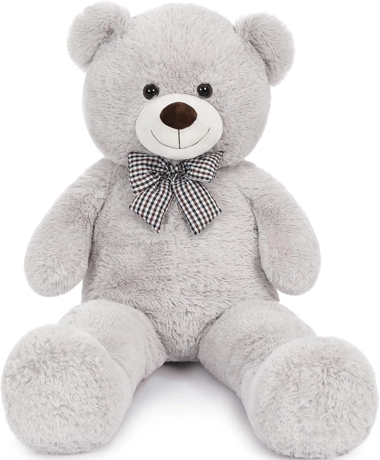 MaoGoLan Big Fluffy Gray Teddy Bear 39 inch Large Grey Stuffed Animal for Girlfriend Kids Boyfriend Teens