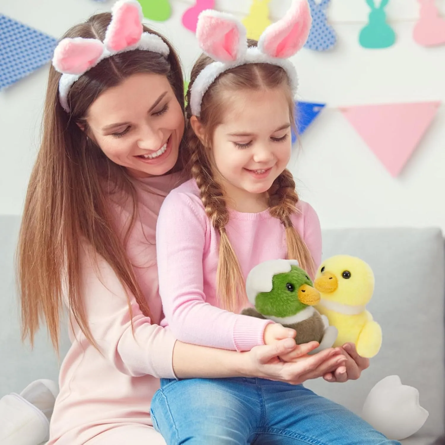MaoGoLan Stuffed Duck Plush 16'' Large Stuffed Animal for Kids, Toddlers, Infant Nursery Item Mother's Day Baby Shower Party Favors - Mallard Duck Mommy with Baby Ducklings & Eggs Inside