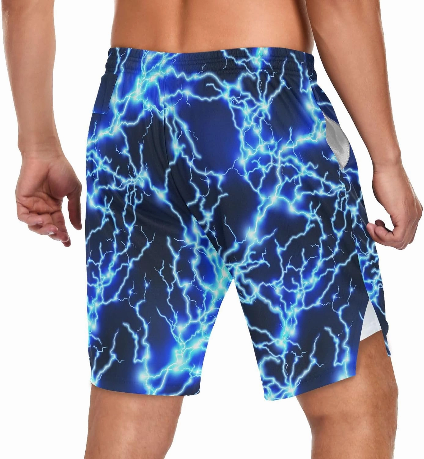 Men's 2 in 1 Workout Running Shorts, Gym Athletic Shorts for Men Lightweight Training with Pockets and Towel Loop