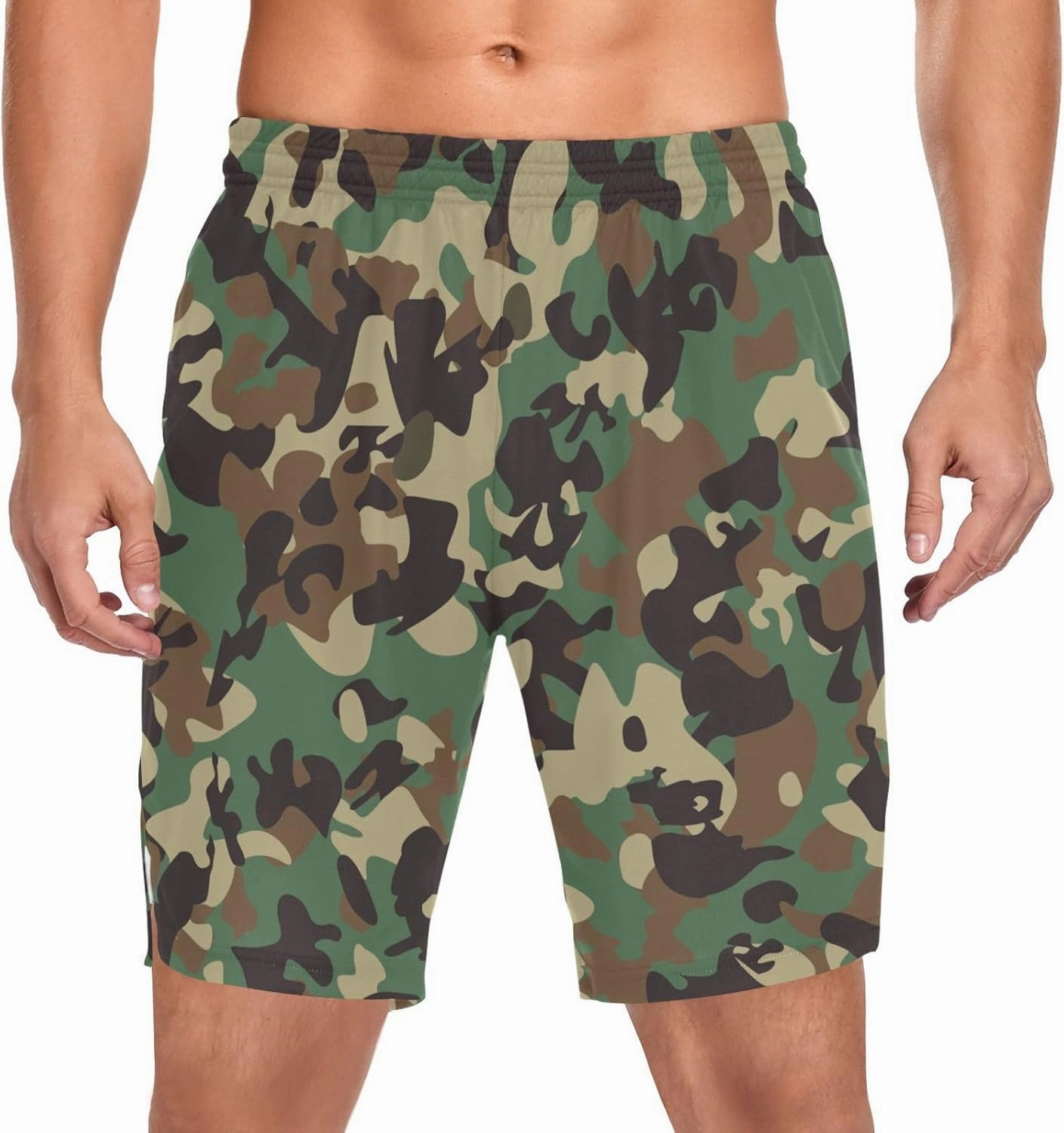Men's 2 in 1 Workout Running Shorts, Gym Athletic Shorts for Men Lightweight Training with Pockets and Towel Loop