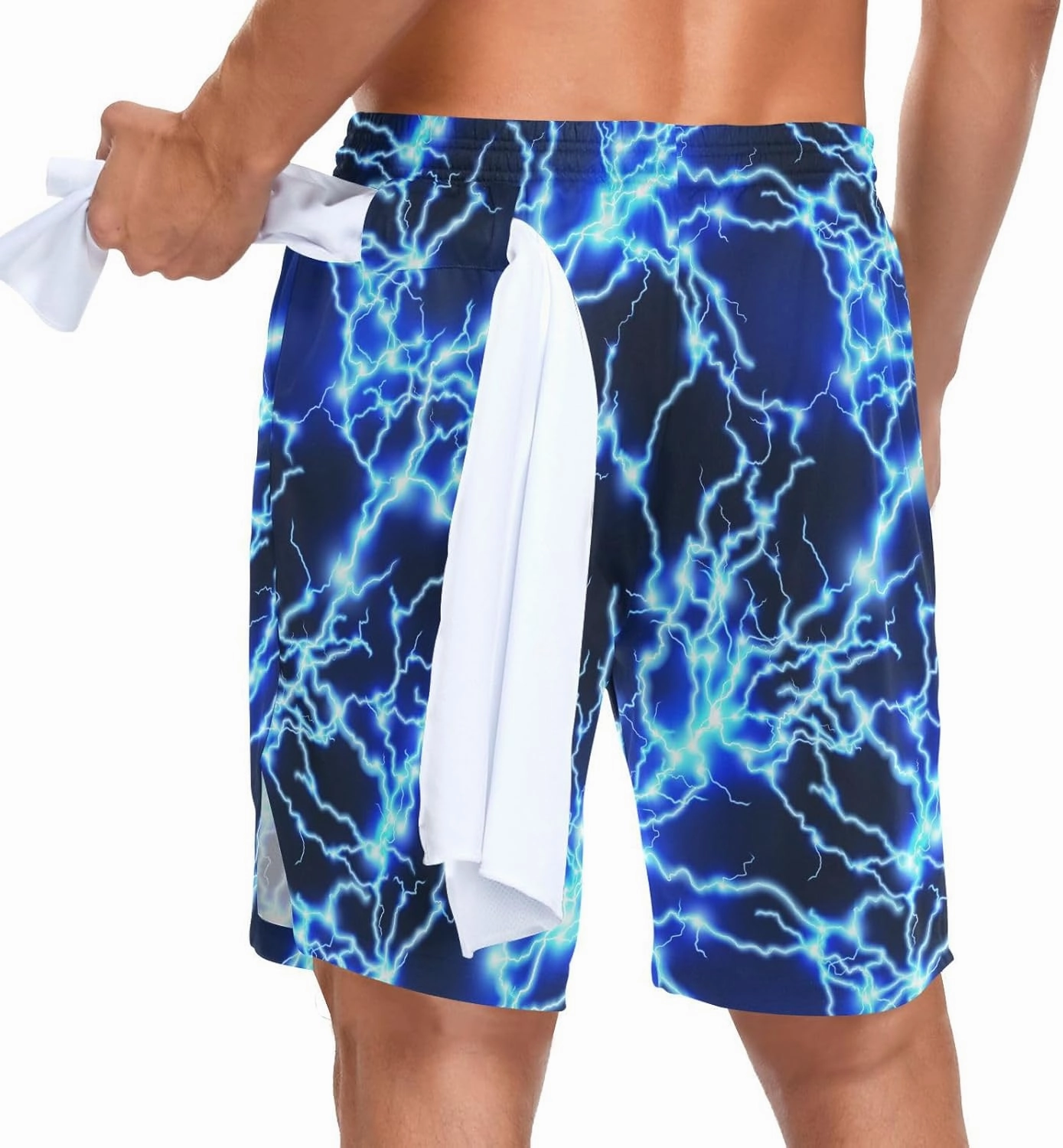 Men's 2 in 1 Workout Running Shorts, Gym Athletic Shorts for Men Lightweight Training with Pockets and Towel Loop