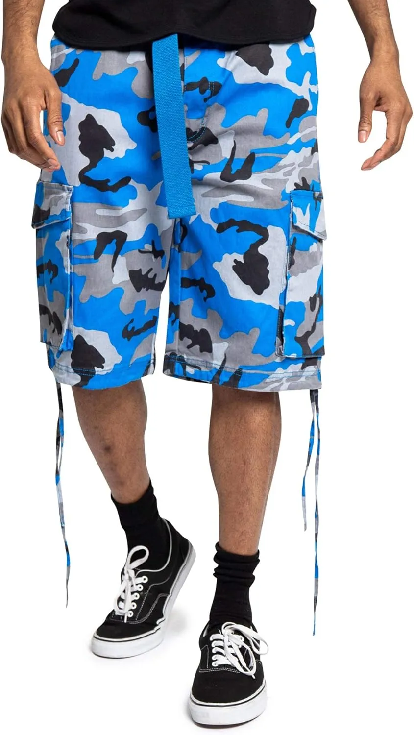 Men's Belted Ripstop Twill Camo Cargo Short