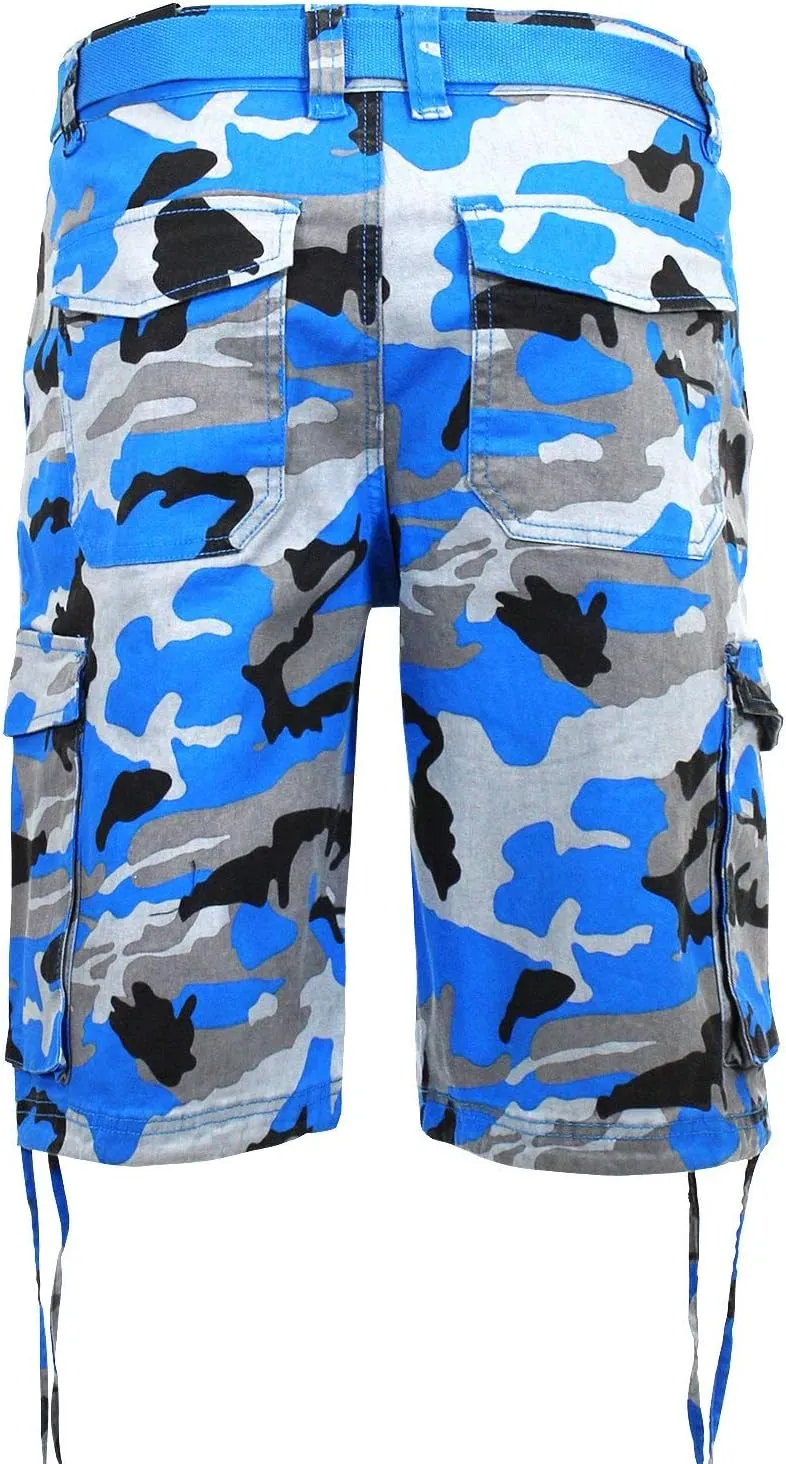 Men's Belted Ripstop Twill Camo Cargo Short