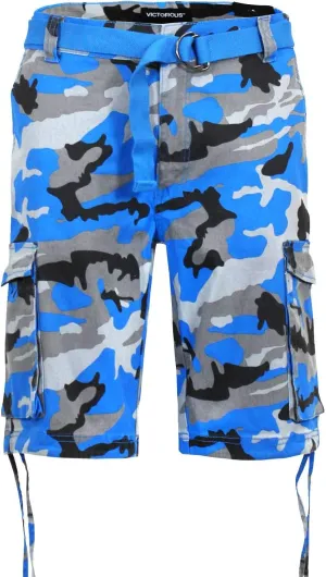 Men's Belted Ripstop Twill Camo Cargo Short