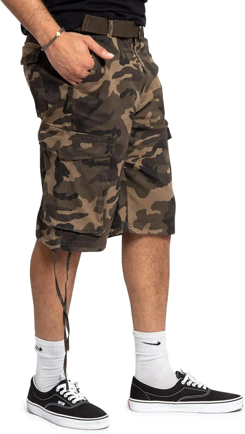Men's Belted Ripstop Twill Camo Cargo Short