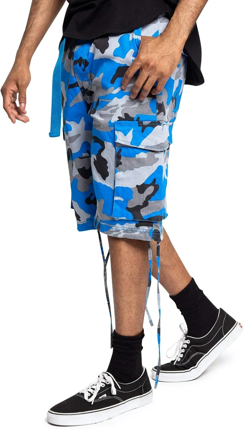 Men's Belted Ripstop Twill Camo Cargo Short