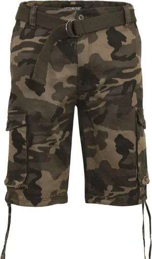 Men's Belted Ripstop Twill Camo Cargo Short