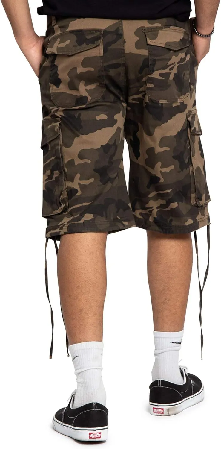 Men's Belted Ripstop Twill Camo Cargo Short