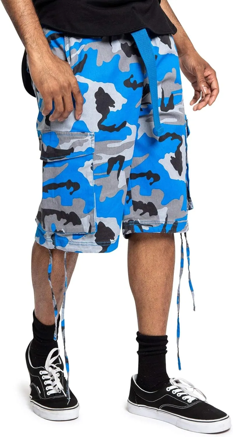 Men's Belted Ripstop Twill Camo Cargo Short