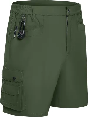 Mens Golf Shorts Quick Dry Casual Cargo Hiking Work Shorts with Multi Pocket for Travel Fishing Tactical