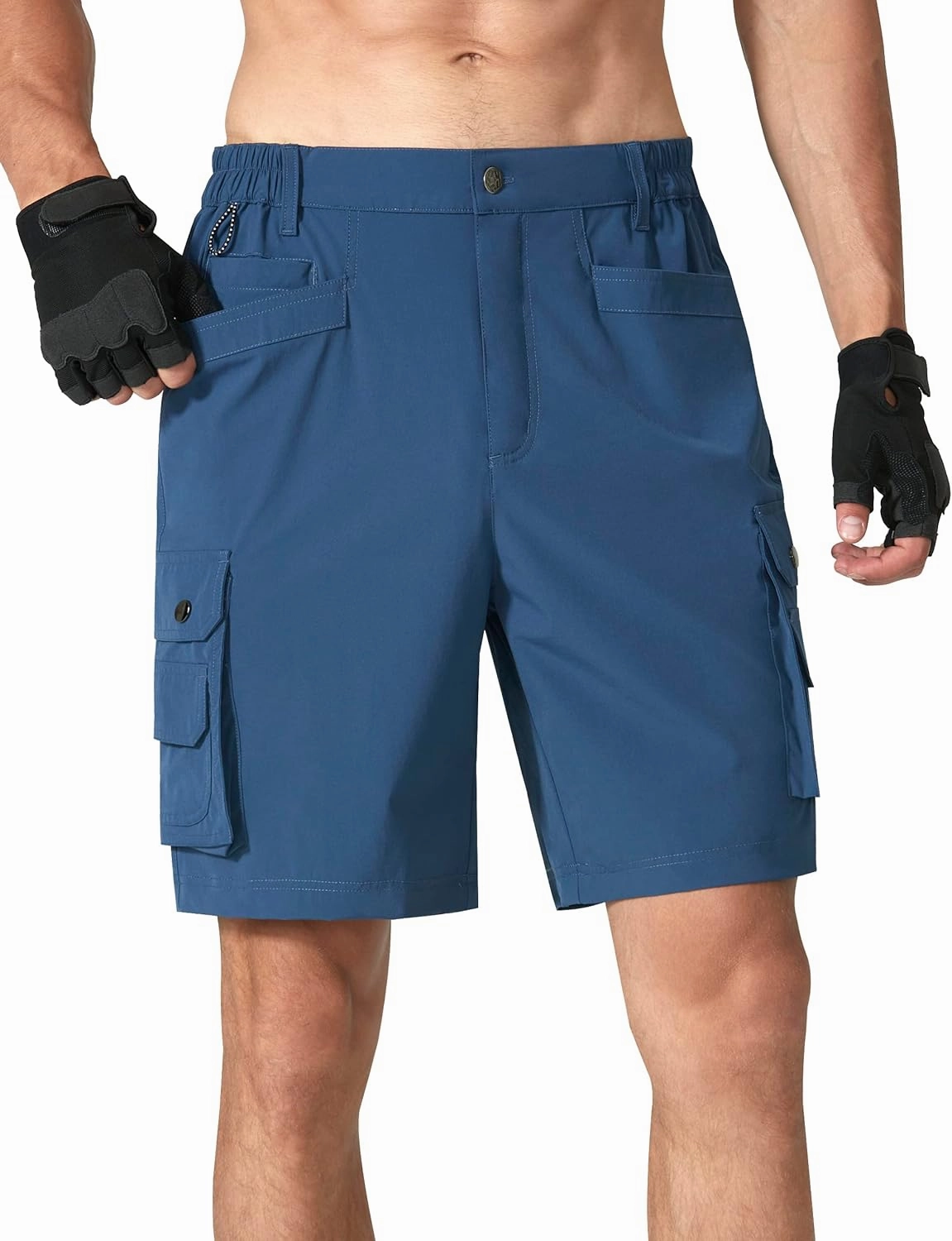 Mens Golf Shorts Quick Dry Casual Cargo Hiking Work Shorts with Multi Pocket for Travel Fishing Tactical