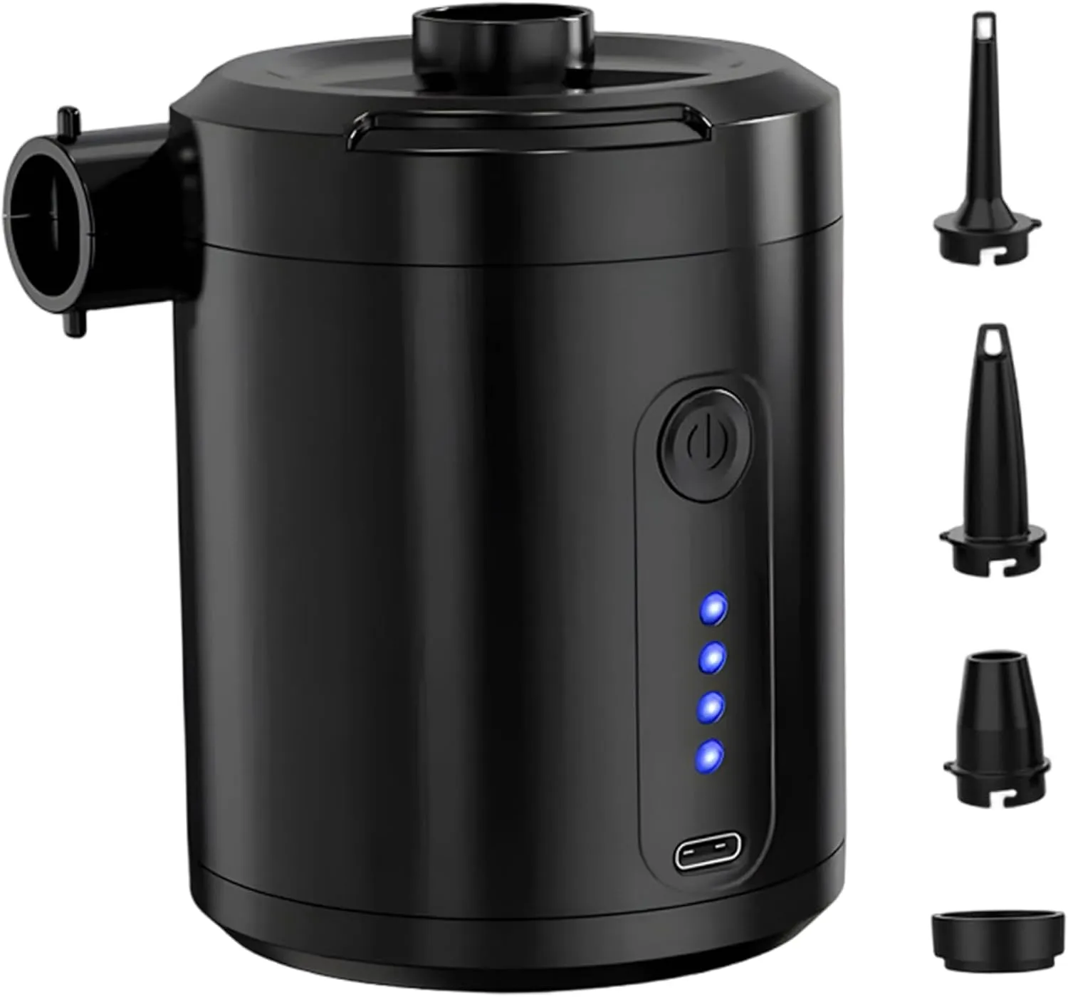 Mini Air Pump, Air Mattress Pump Rechargeable, 4000Pa Mini with 4 Nozzles, 5200mAh Portable for Pool Floats, Vacuum Bags, Sleeping Pads, Swimming Rings
