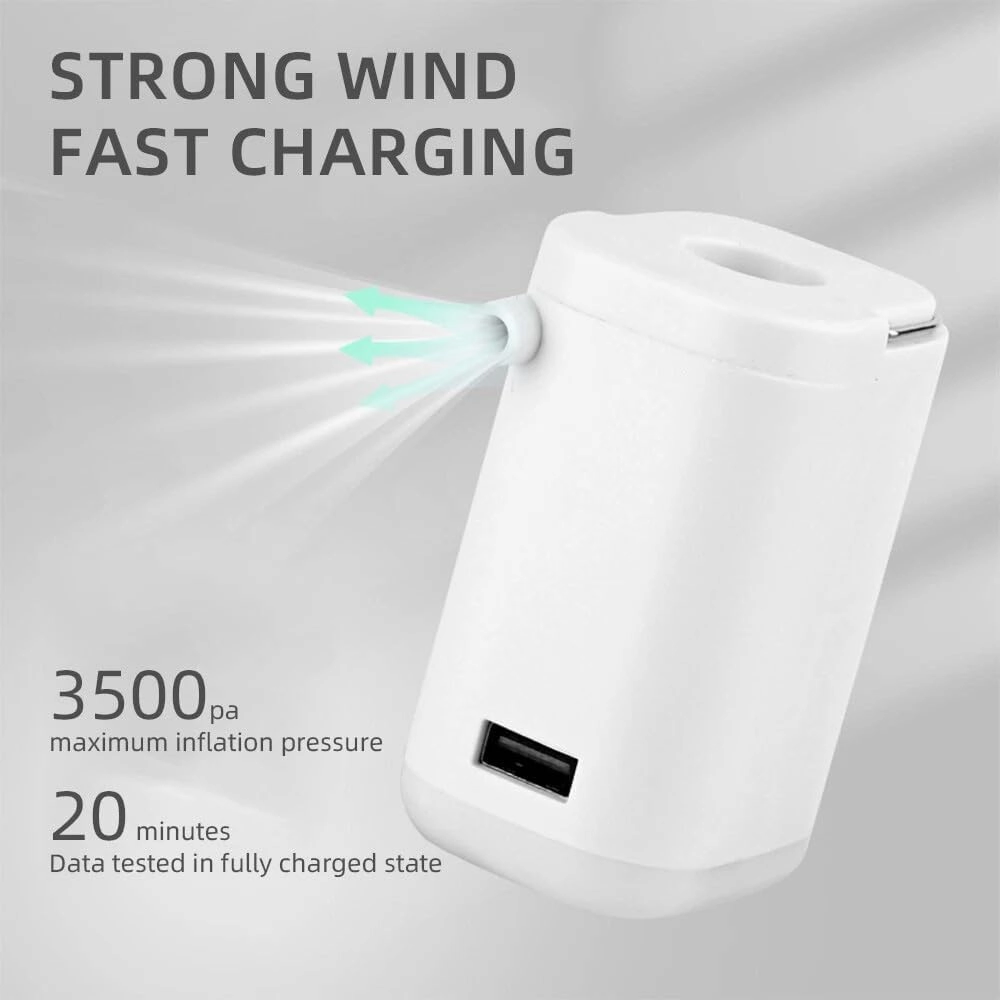 Mini Portable Air Pump with Light, Slowowing 4-in-1 Tiny Portable Air Pump, USB Rechargeable Quick Inflator Deflator Pump for Pool Floats, Sleeping Pads, Swimming Rings