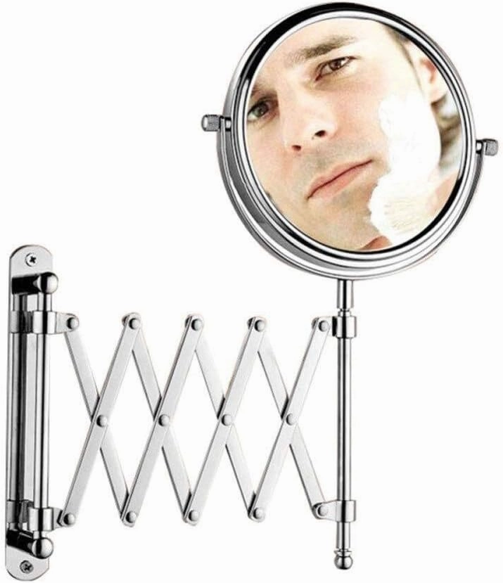 Mirror Modern and Stylish Wall-Mounted HD Mirror, Mirror 20cm, 3X Magnification, 360° Rotation Women Makeup Mirror